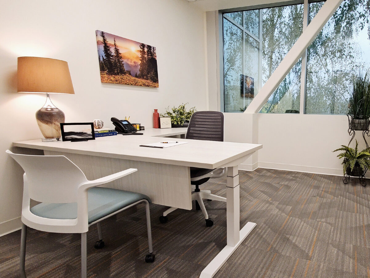 Staged private office for production shoots and branding photography in Hillsboro, OR near Beaverton west of Portland