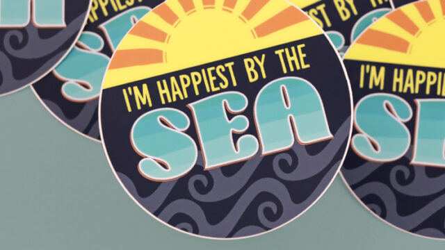 OK Which Way Happiest by the Sea sticker November Artisan Market 2024