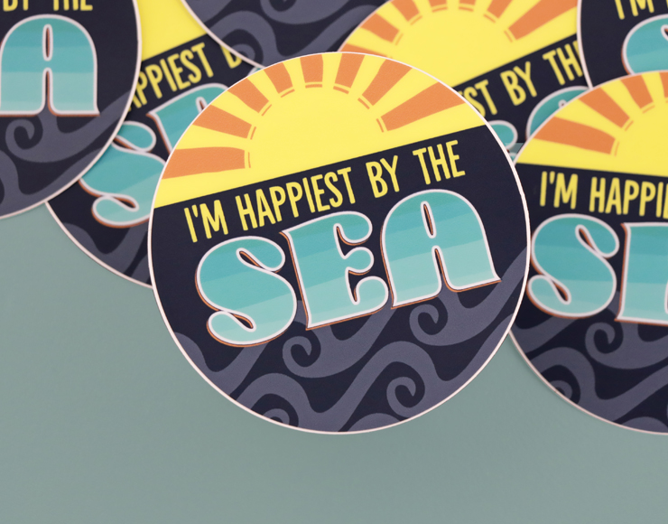 OK Which Way Happiest by the Sea sticker November Artisan Market 2024